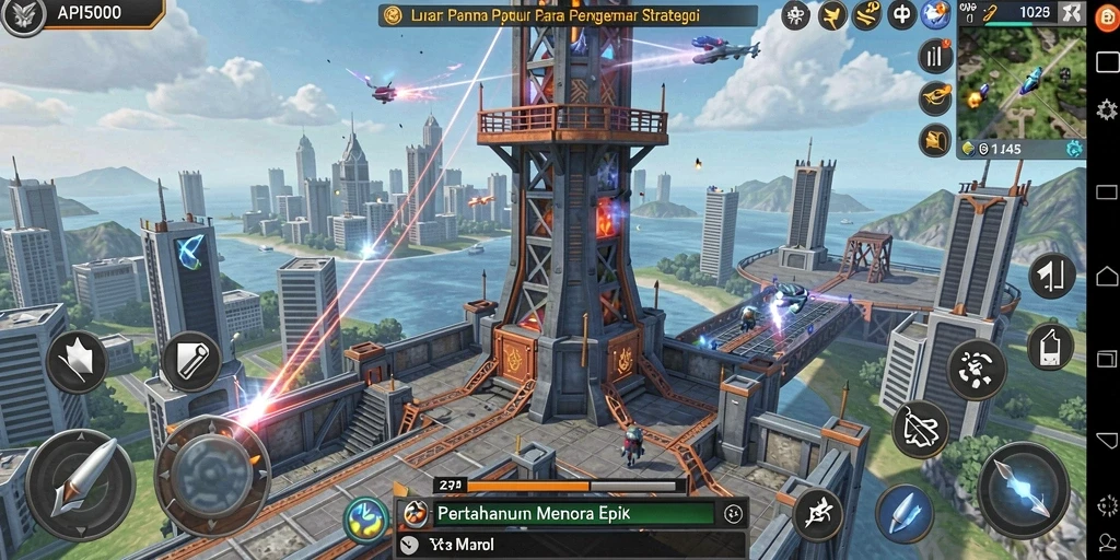 Screenshot gameplay menara pertahanan seru di API5000.