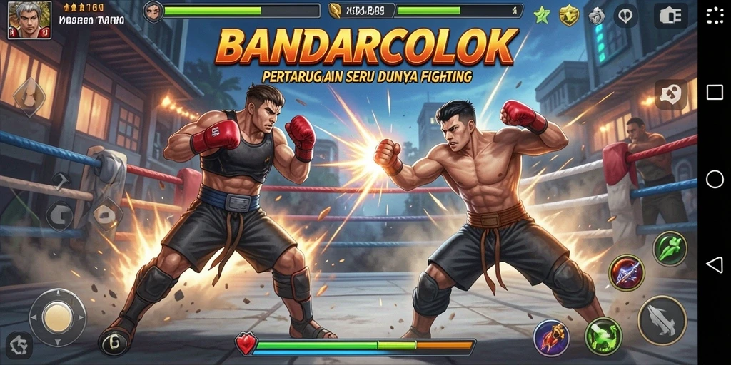 Tampilan aksi pertarungan seru dalam game BANDARCOLOK.