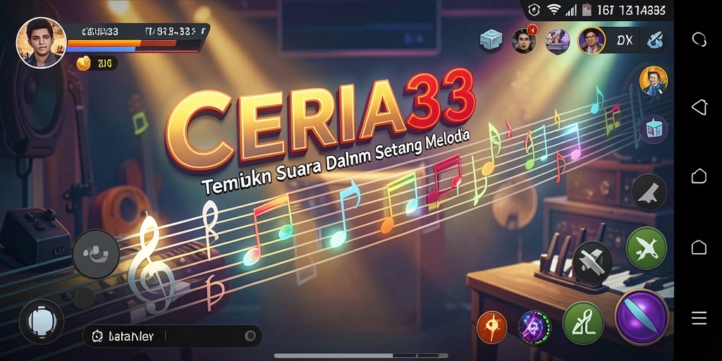 Tampilan gameplay CERIA33 yang interaktif dan penuh warna.