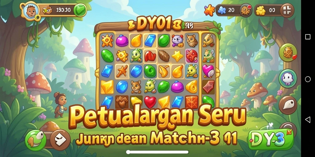 Tampilan gameplay DY01 yang penuh warna dan seru.