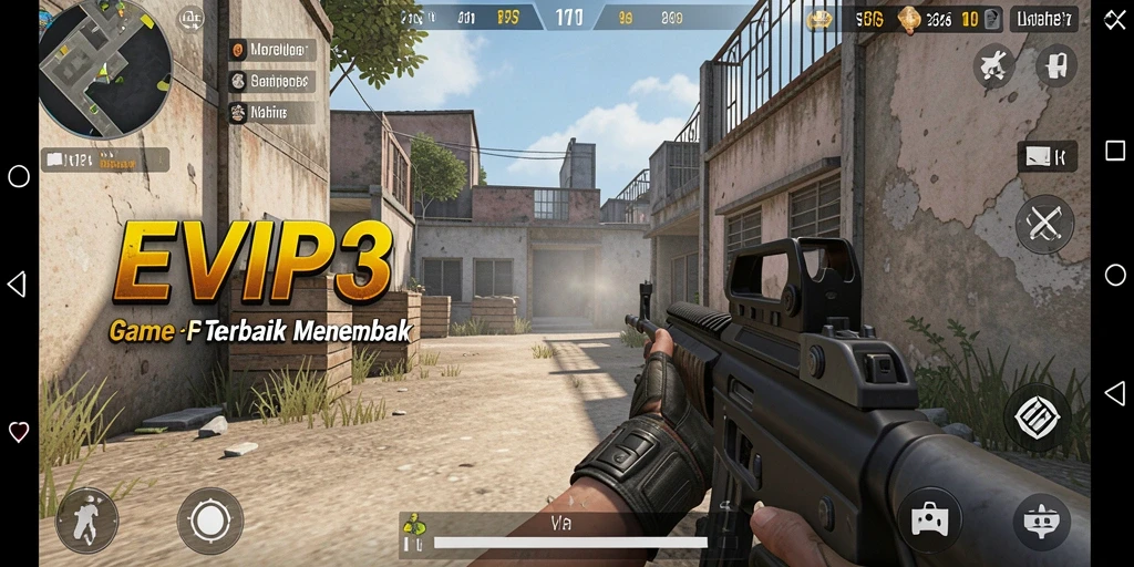 Tangkapan layar menampilkan aksi seru dalam gameplay FPS EVIP3.