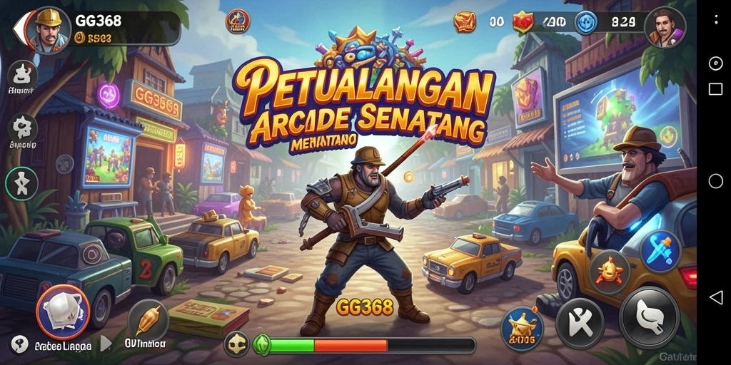 Screenshot gameplay GG368 menunjukkan aksi seru dalam permainan arcade.