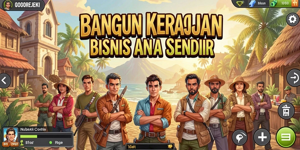 Screenshot gameplay GOGOREJEKI yang menunjukkan manajemen bisnis kreatif.