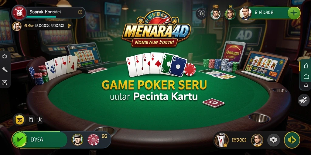 Screenshot MENARA4D menampilkan aksi seru permainan Poker.