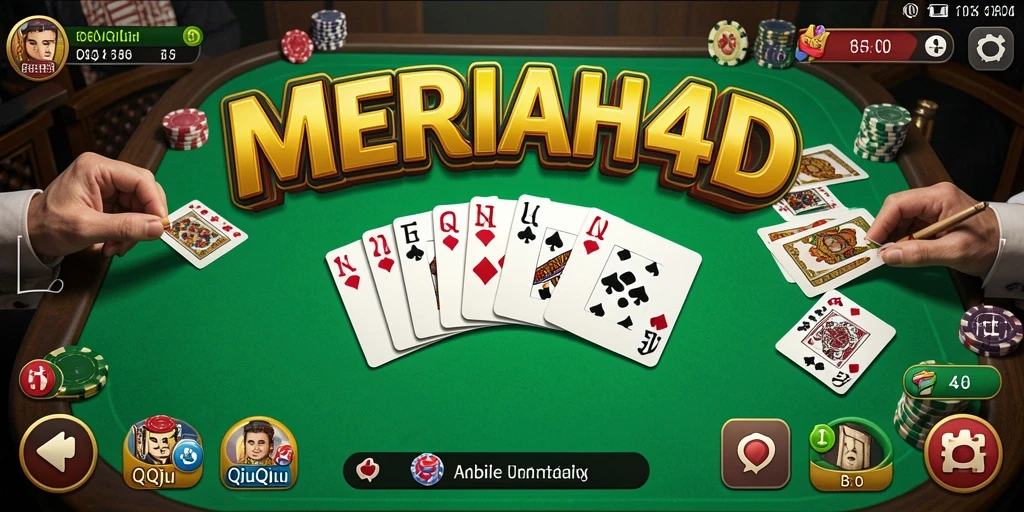 Screenshot MERIAH4D menampilkan aksi seru permainan QiuQiu.