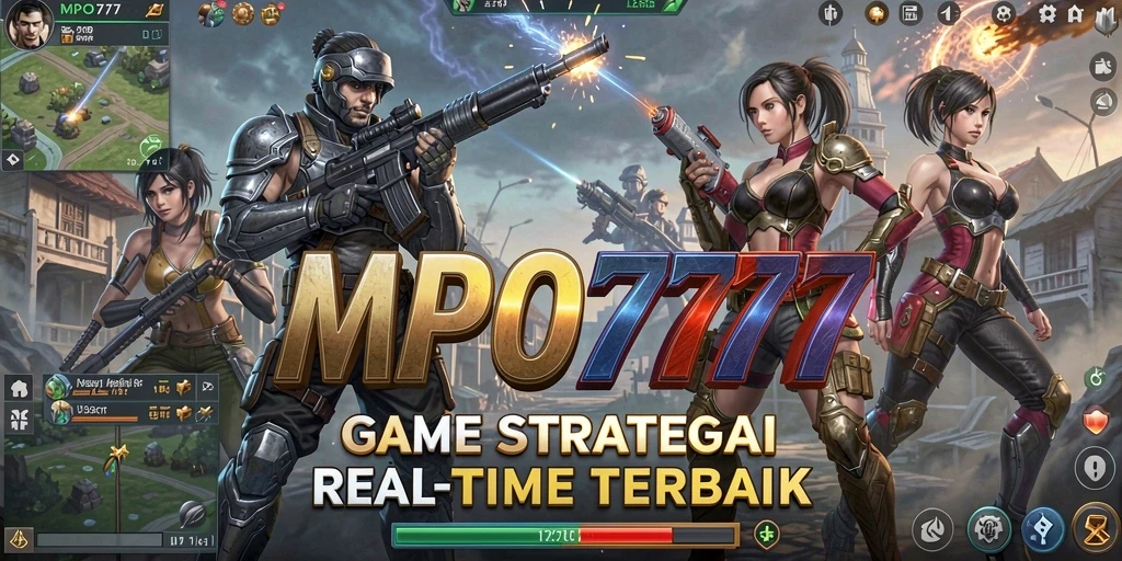 Tampilan utama gameplay MPO777 yang menampilkan pertempuran strategis.