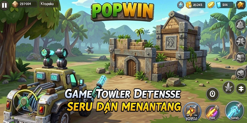 Screenshot menampilkan aksi seru permainan Tower Defense di POPWIN.
