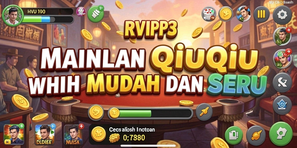 Screenshot gameplay RVIP3 menampilkan serunya permainan QiuQiu.