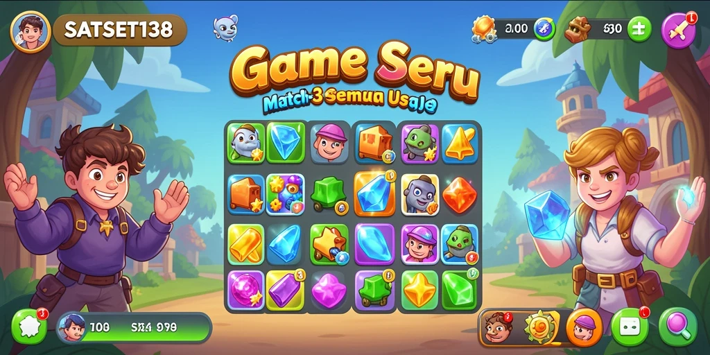 Tampilan gameplay menarik dari SATSET138 dengan elemen Match-3.