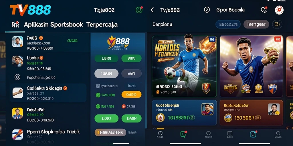 Tampilan utama gameplay Sportsbook TV888 dengan banyak pilihan taruhan.