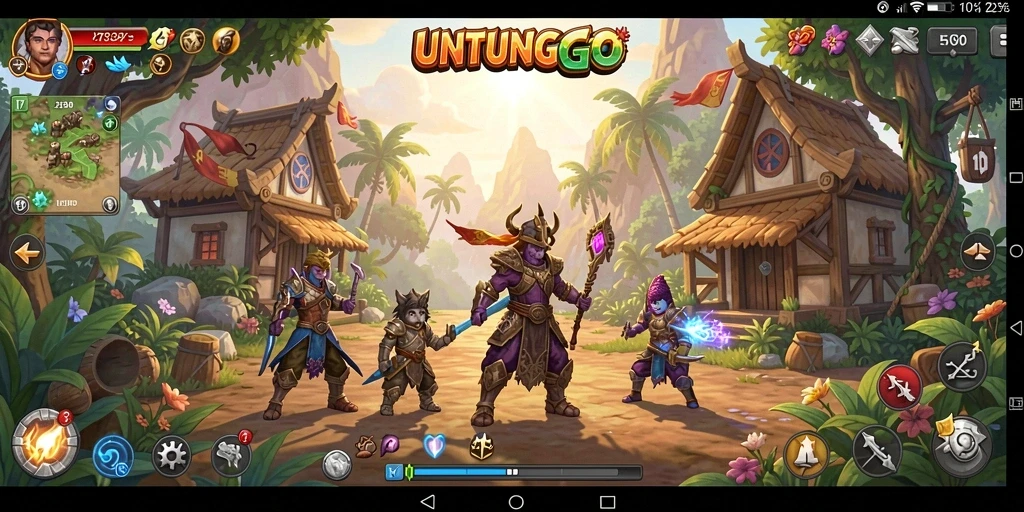 Screenshot gameplay UNTUNGGO menampilkan petualangan RPG yang mendebarkan.