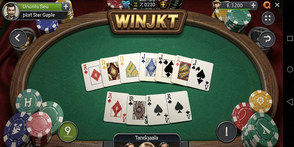Screenshot gameplay Gaple yang seru dan kompetitif di WINJKT.